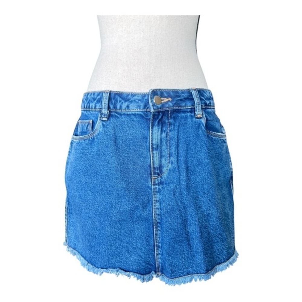 Vintage Blue Denim Mini Skirt Size L